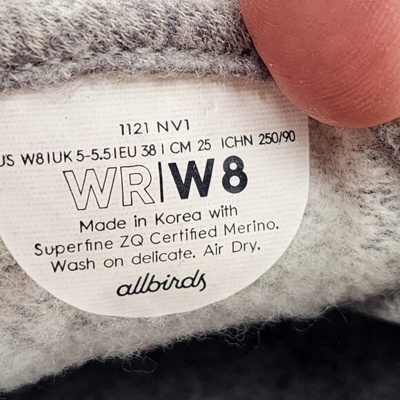 ALLBIRDS Wool Runner Patchwork Gray/White Wool Running Sneakers Shoes - Picture 7 of 8